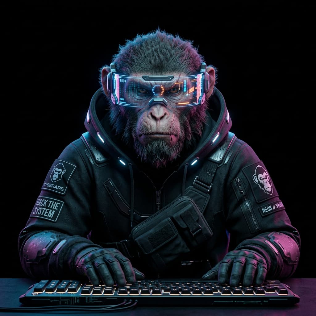 Cyberpunk Hacker Monkey